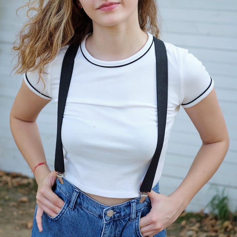 Action Ward Store Women's Suspenders - 1" Width - Y Back 4 Clip Skinny Ladies Suspenders - Image 3